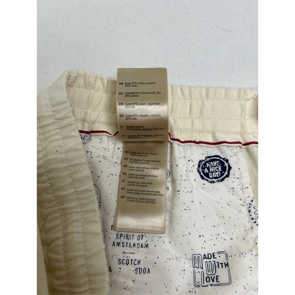 SCOTCH & SODA ESSENTIALS — WARREN COTTON-LINEN TWILL JOGGER. Off White Size 36 - Picture 7 of 7